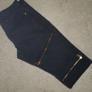 Mens black denim jeans.